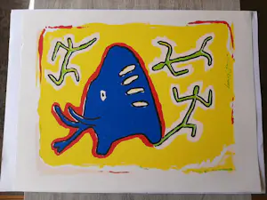 Hetty van der Linden - Zeefdruk, Olifant kopen? Bied vanaf 35!