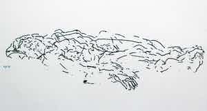 Jaap Hillenius - ets: liggend naakt koppel - 1970 verkocht voor € 65!