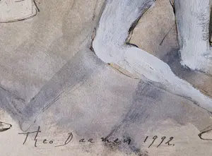 Theo Daamen - Mooie grote Aquarel (opgehoogd met wit) - 1992 - gesigneerd - in nieuwstaat kopen? Bied vanaf 89!