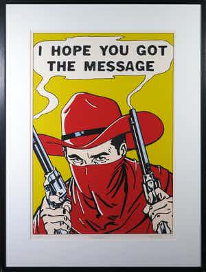 Jan de Vries - Zeefdruk, Red Mask - Ingelijst (Groot) verkocht voor € 50!