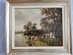 Willem de Kok - Drinkende koeien in landschap kopen? Bied vanaf 179!