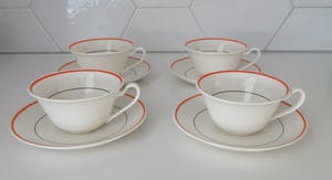 Firma Regout & Co - Vier art deco kop- en schotels kopen? Bied vanaf 32!