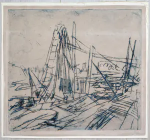 Johan Dijkstra - Baggermolen, ets kopen? Bied vanaf 350!