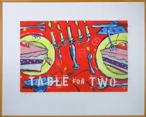 Selwyn Senatori - Zeefdruk, Table for Two - Ingelijst verkauft für € 100!