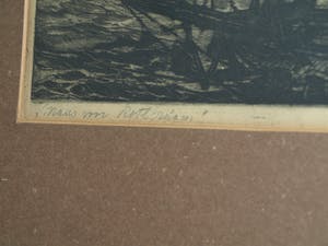 Aart Bijl - Ets uit 1923 , “Maas voor Rotterdam” – GROOT - ingelijst kopen? Bied vanaf 1!