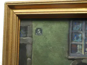 Niet of onleesbaar gesigneerd - 5 Gesigneerde ingelijste schilderijtjes / gouaches , De Ingang / Entree – 1996 kopen? Bied vanaf 1!