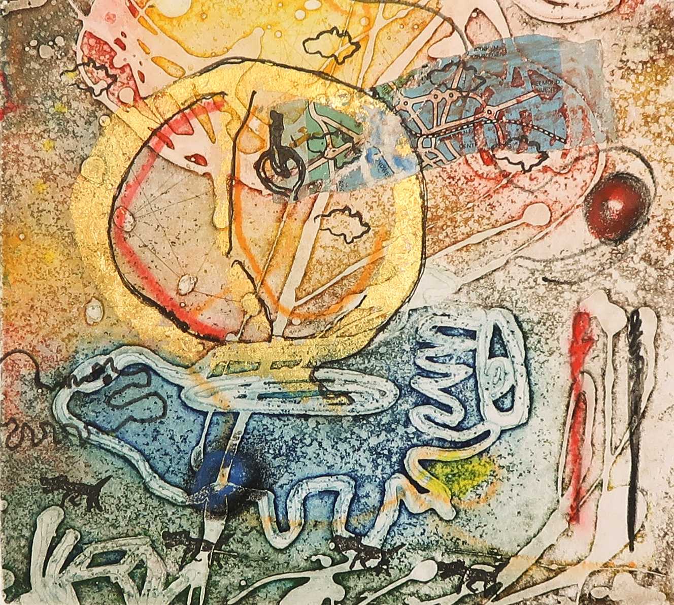 Ad Arma - Gemengde techniek op papier, waaronder ets en collage, Zonder titel kopen? Bied vanaf 1!