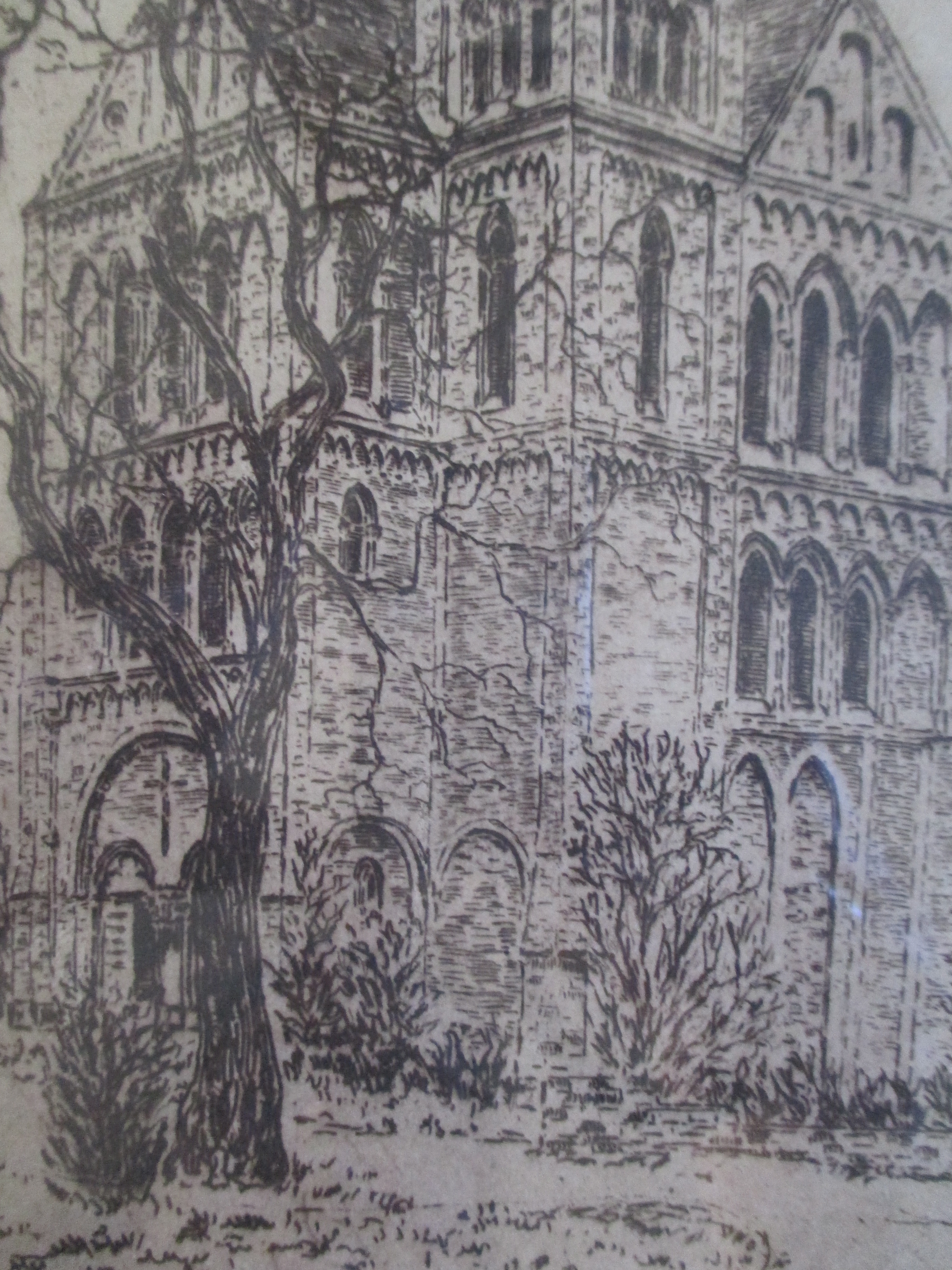 Jan Disselsma - Ingelijste ets Munsterkerk Roermond kopen? Bied vanaf 1!