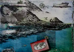 Rolf Weijburg - Ingelijste ets en aquatint: "In Tristan waters" - 1989 vendu pour 149€ !