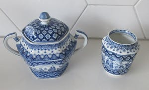 Royal Mosa - Suikerpot en sigarettenbeker servies Lange Lijs kopen? Bied vanaf 1!