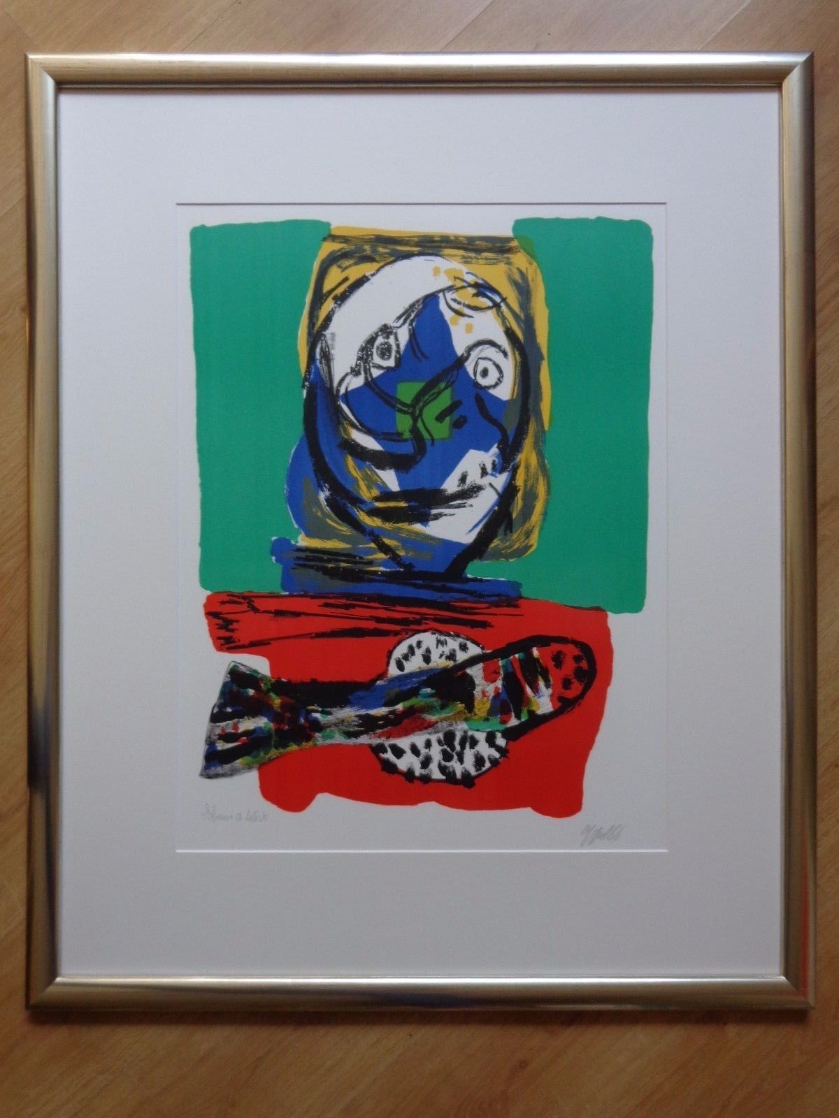 Karel Appel - COBRA-FIGUUR / KLEURLITHO / 103x84cm / KADER / SIG / 1966 kopen? Bied vanaf 725!