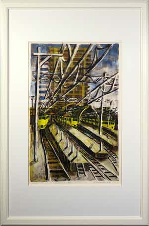 Jeroen Hermkens - Litho, Utrecht Centraal Station - Ingelijst (Groot) verkocht voor € 100!