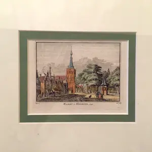 Hendrik Spilman - Markt te Helmond - Gravure Handgekleurd kopen? Bied vanaf 35!