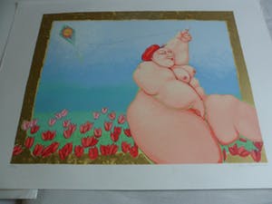 Ada Breedveld - Zeefdruk,Titel, "Vlieger". kopen? Bied vanaf 50!