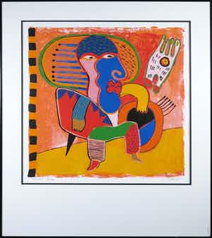 Clemens Briels - Zeefdruk, Podane II - Ingelijst verkocht voor € 100!