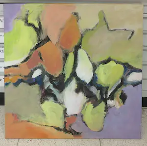 Cobi Nieuwstad - Acryl op doek, Groei kopen? Bied vanaf 35!