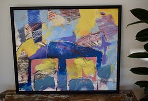 Marjan Nagtegaal - Acryl op paneel, De Roze Kooi - Ingelijst kopen? Bied vanaf 1!