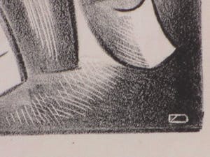 Niet of onleesbaar gesigneerd - Boerenpaar - Litho kopen? Bied vanaf 1!