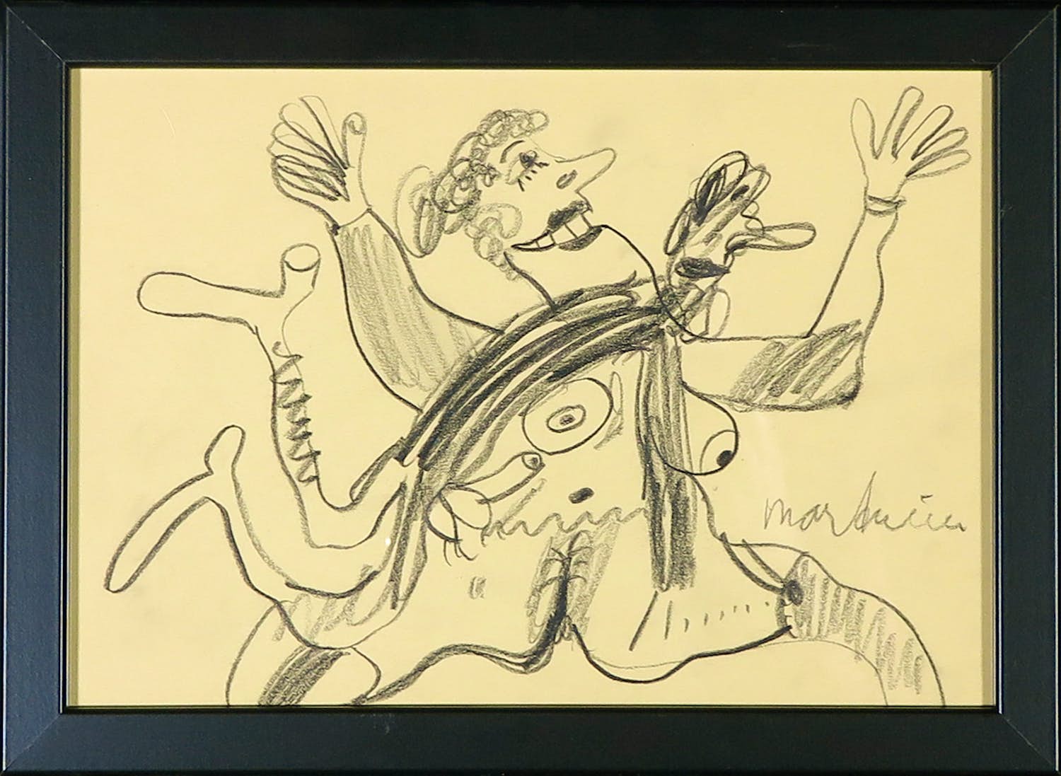 Anton Martineau - Tekening, Twee figuren kopen? Bied vanaf 40!