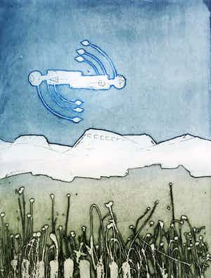 Jan Montyn - Chonyid Bardo - Confrontation, aquatint ets (kleine oplage) verkocht voor € 115!