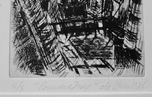 Jan de Beus - Ets uit kleine oplage "Commafray" (?) kopen? Bied vanaf 25!