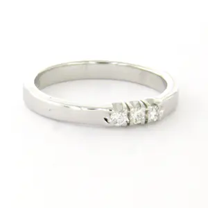 14k wit gouden ring met briljant geslepen diamant tot. 0.12ct – F/G – VS/SI kopen? Bied vanaf 385!