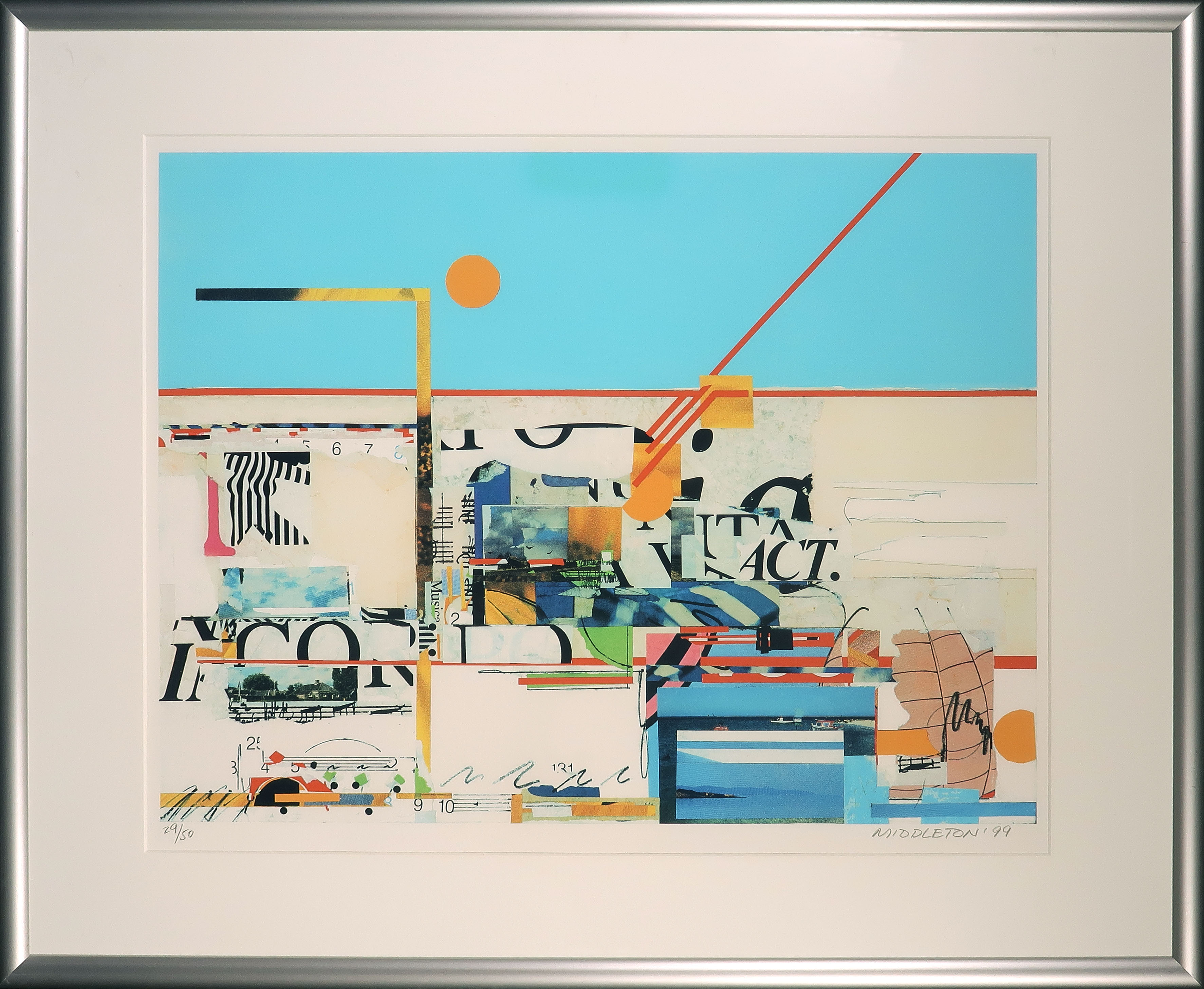 Sam Middleton - Zeefdruk, Overtones - Ingelijst verkocht voor € 50!