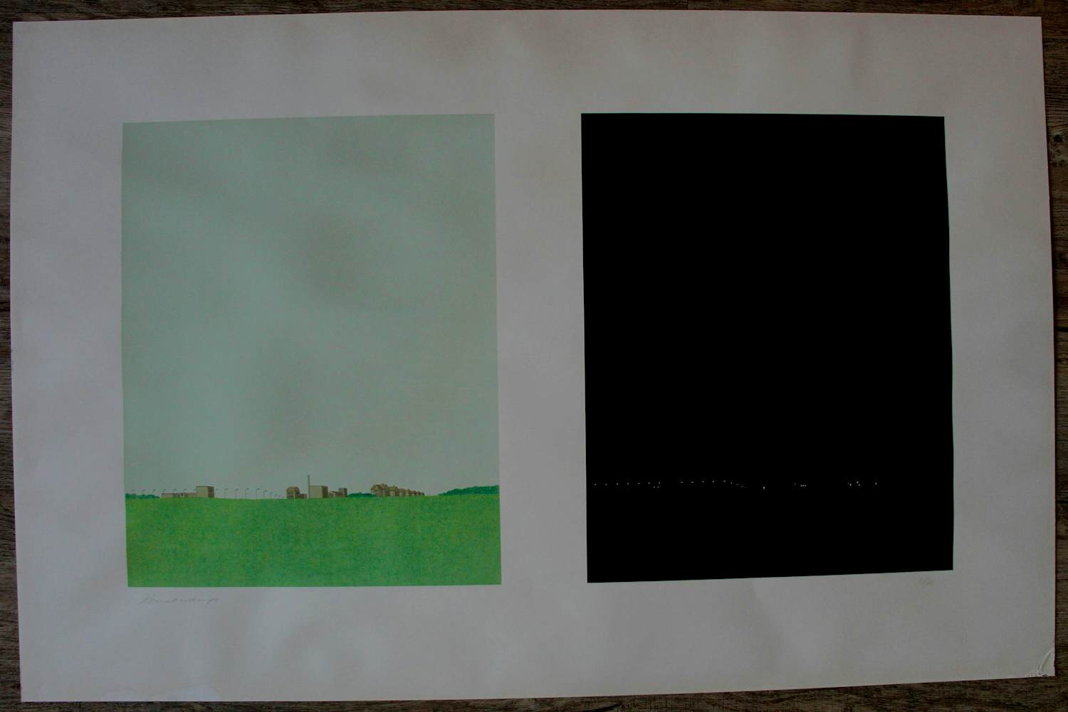 Jeroen Henneman - Litho: Haarlem bij dag - en nacht - 1974 kopen? Bied vanaf 29!