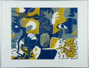 Vincent van Ojen - Houtsnede, Zonder titel - Ingelijst vendu pour 50€ !