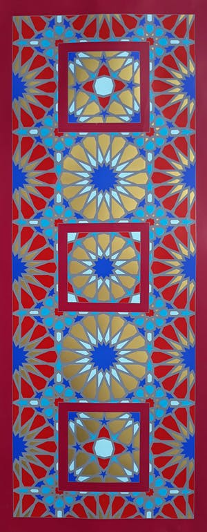 Niet of onleesbaar gesigneerd - Moors geometrisch patroon, zeefdruk kopen? Bied vanaf 1!