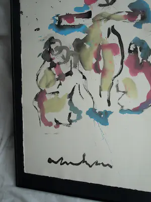 Anton Heyboer - Acrylverf, 3 Vrouwen, 'Vergeef het mij..." – Ingelijst , 91 x 61 cm. kopen? Bied vanaf 150!