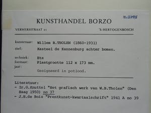 Willem Bastiaan Tholen - KASTEEL DE KANNENBURG ACHTER BOMEN kopen? Bied vanaf 120!