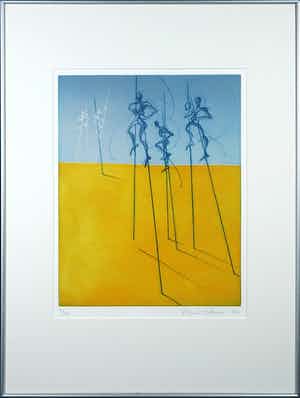 Ronald Tolman - Kleurenets, Steltlopers - Ingelijst verkocht voor € 100!