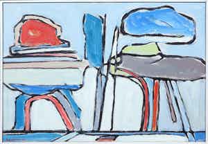 Paul Overhaus - Olieverf op doek, Uitzicht - Ingelijst verkocht voor € 80!