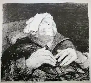 Aat Veldhoen - Portret slapende man. verkauft für € 20!