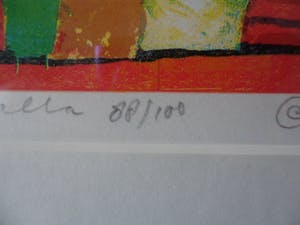 Clemens Briels - Zeefdruk, titel. 'Woman with Umbrella". kopen? Bied vanaf 75!