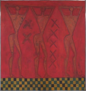 Fred van der Pijl - Olieverf op doek, Klaagvrouwen - Ingelijst (Zeer groot) kopen? Bied vanaf 1!