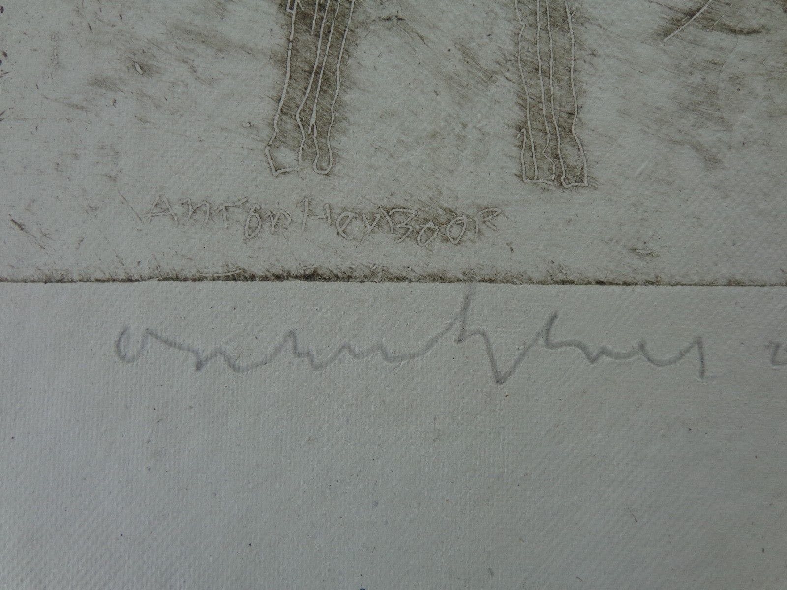 Anton Heyboer - FIGURATIE / ZW-W ETS / 29x39cm / SIG / 1985 kopen? Bied vanaf 155!