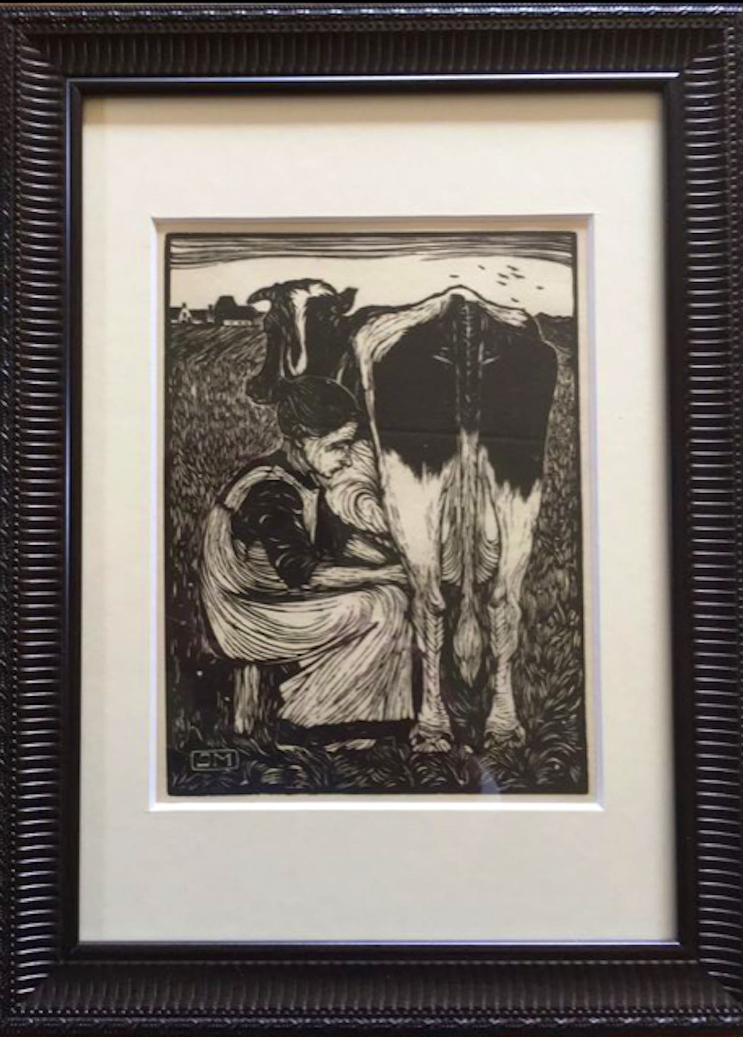 Jan Mankes - Houtsnede Koemelkster kopen? Bied vanaf 120!