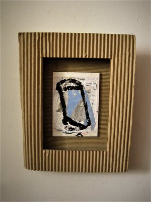 Harm van Ee - Bijzonder geabstraheerd miniatuur object / olieverf(je) "Portret" gesigneerd kopen? Bied vanaf 20!