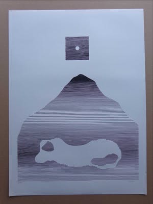 Michel Seuphor - LOT VAN 2 STUKS / GEOMETRIE / ZW-W LITHO / 75x55cm / SIG kopen? Bied vanaf 45!