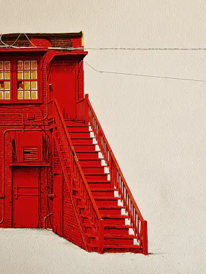 Siet Zuyderland - unieke A(rtist) P(roof) kleuren-litho "the red wall" met persoonlijke opdracht kopen? Bied vanaf 64!