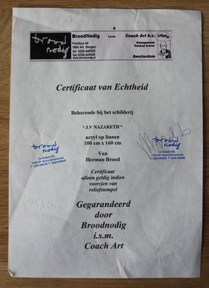 Herman Brood - Acryl op doek: J. van Nazareth (met certificaat broodnodig en taxatierapport HBM kopen? Bied vanaf 5950!
