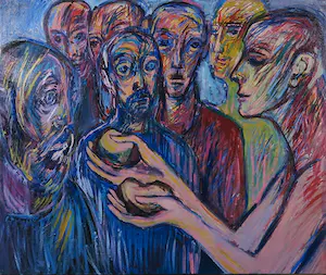 Willem Claassen - Olieverf op doek, De ongenode bruiloftsgasten - Ingelijst kopen? Bied vanaf 1!