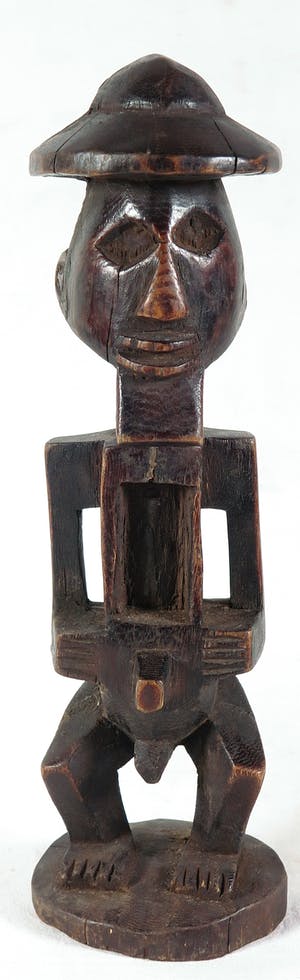 Teke - Voorouderbeeld met tropenhelm en vierkante baard kopen? Bied vanaf 1!