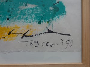 Bep Toscani - ABSTRACTIE / GOUACHE / 73x53cm / KADER / SIG / 1990 kopen? Bied vanaf 30!