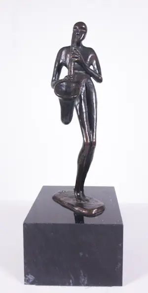 Corry Ammerlaan - Bronzen beeld, Saxofoonspeler kopen? Bied vanaf 70!