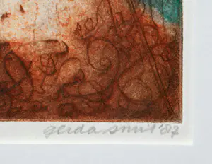 Gerda Smit - Ingelijste ets/aquatint: 'Moeder en kind' - 1987 kopen? Bied vanaf 195!