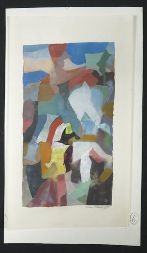 Henri Plaat - Gouache, Abstracte compositie met kleurvlakken kopen? Bied vanaf 40!
