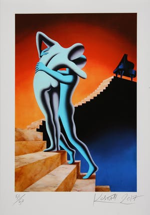 AcheterMark Kostabi - Kleurengiclee ASCENDANCE Handgesigneerd.? Enchérissez de 75!